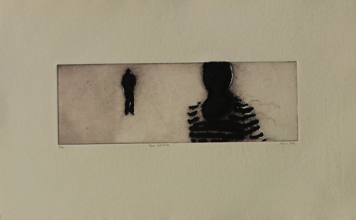 Click the image for a view of: The return. 2014. Carborundum print. Edition 10